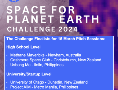 Six Teams from New Zealand, Australia, and the Philippines Advance to Finals of Space for Planet Earth Challenge